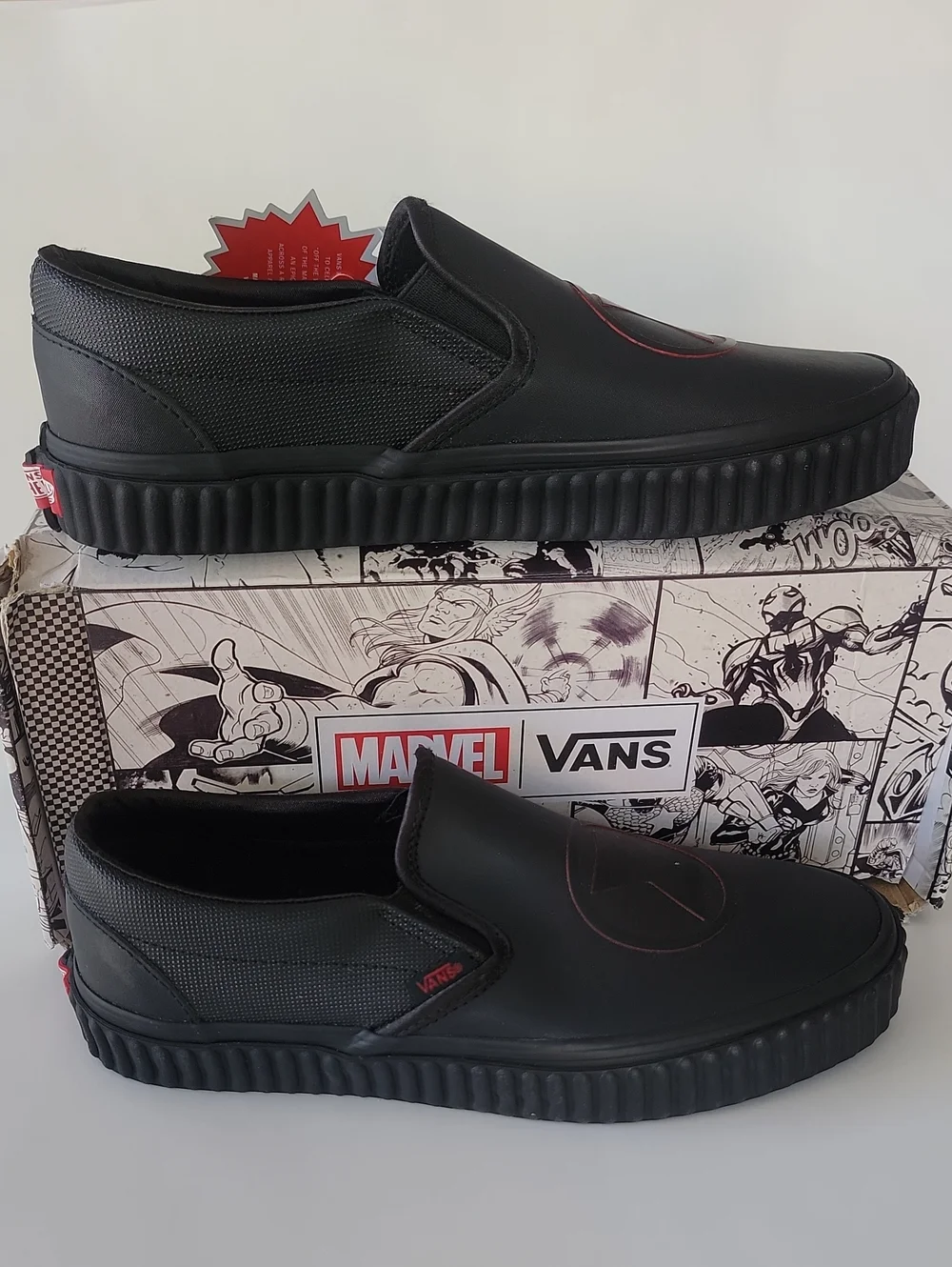 VANS Classic Slip-On Marvel Black Widow Black Mens US 7.5 VN0A38F7U7K